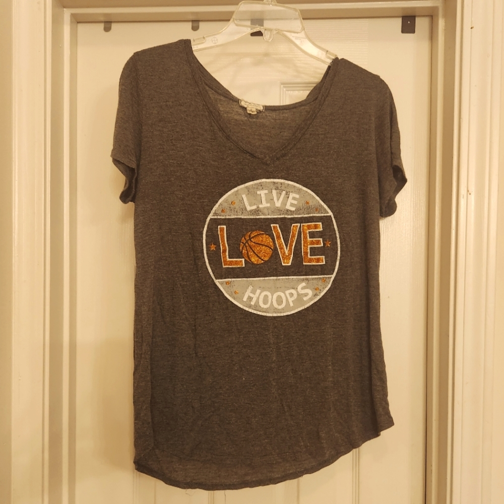 Live Love Hoops ladies v-neck t-shirt